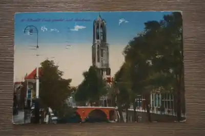 Utrecht Oude gracht met domtoren Oryginalny